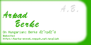 arpad berke business card